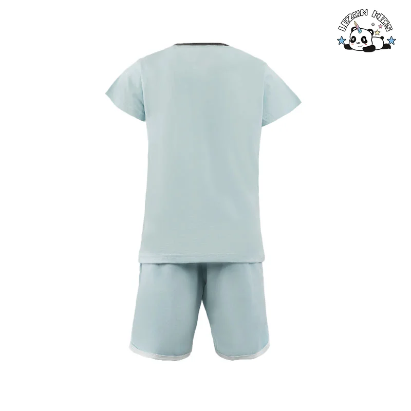 LEZONKIDS - Conjunto de Roupas para Meninos Novos Personalizáveis com Logotipo e Calças de Moda de Verão Impressas